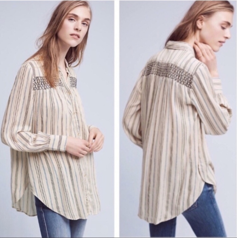 Anthropologie floreat Northfolk Striped ButtonDown